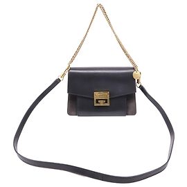 Givenchy Small GV3 Flap Shoulder Bag in Black Leather  Black