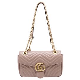 Borsa a tracolla Gucci GG Marmont in pelle rosa Rosa Altro
