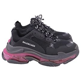 Balenciaga Triple S Clear Sole Sneaker aus schwarzem Polyester Schwarz