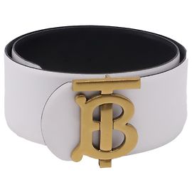 Cinturón reversible Burberry TB en piel de becerro blanca Blanco