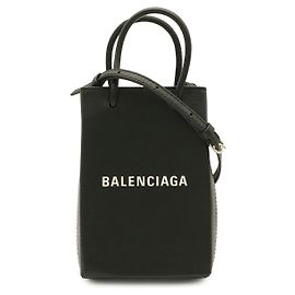 Balenciaga Leder-Handyhalter-Tasche Schwarz