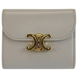 Céline Celine Small Flap Wallet Triomphe Grau