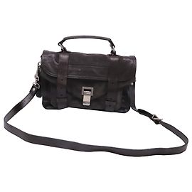 Bolsa Proenza Schouler PS1 Tiny Satchel em couro marrom escuro Marrom Vermelho