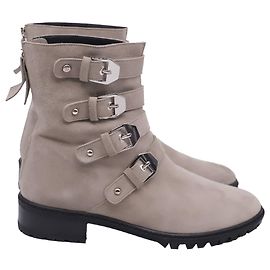 Stuart Weitzman Jitterbug Ankle Boots in Grey Suede Grey