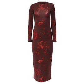 Reformation Tommie Strick-Midikleid in Burgundy Lyocell Rot Bordeaux