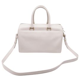 Autre Marque Saint Laurent Duffle Bag Classic in White Leather White