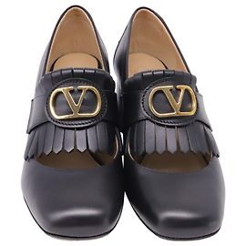 Valentino Garavani Escarpins Brogue Valentino avec découpes en cuir noir Noir