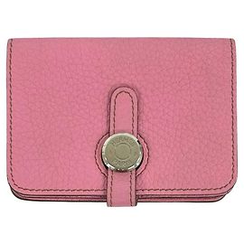 Hermès Monedero Hermes Dogon Compact Taurillon Clemence Rosa