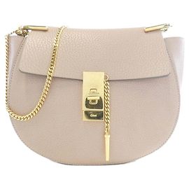 Chloé Bolsa de Ombro Chloe Drew em Pele de Cordeiro Rosa