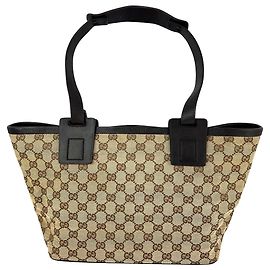 Borsa Tote Gucci GG Canvas Dark Brown Marrone