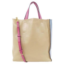 Borsa Marni Museo Small in vitello Marrone Beige