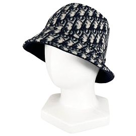 Christian Dior Wool Silk Bucket Hat Blue