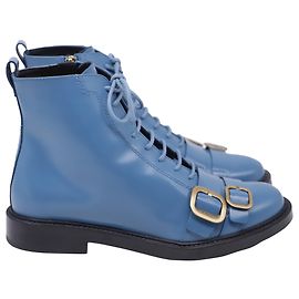 Stivaletti stringati Tod's in pelle blu Blu