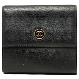 Chanel Coco Mark Bi-fold Geldbörse Schwarz