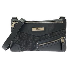 Borsa a tracolla Christian Dior in tela nera Nero
