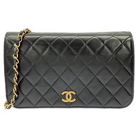 Sac à épaule Chanel 03568 en cuir noir Noir