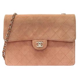 Bolsa de ombro Chanel em camurça rosa Rosa