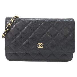 Portafoglio con catena Chanel Timeless Classic Line Nero Bordò