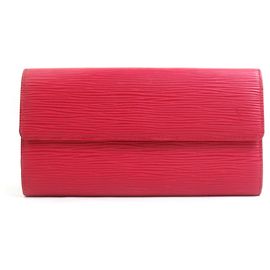 Louis Vuitton Red Epi Leather Long Wallet Red