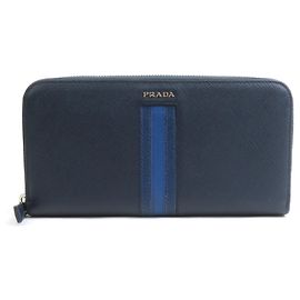 Cartera larga Prada de piel azul marino Azul marino