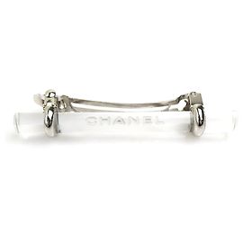 Chanel Clear Silver Barrette Silvery Other