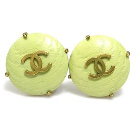 Orecchini a clip Chanel oro e verde chiaro D'oro Verde chiaro
