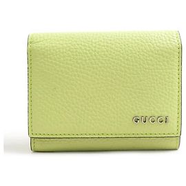 Portafoglio bi-fold in pelle Gucci Giallo