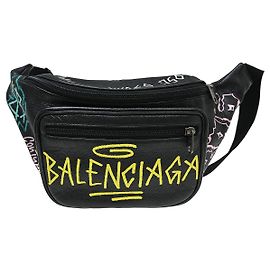 Cintura Balenciaga Graffiti Explorer Belt Leather Medium Nero