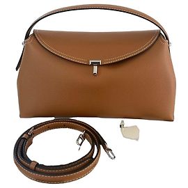 Bolsa Totême em couro granulado castanho Marrom