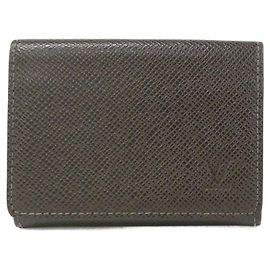 Louis Vuitton Taiga Enveloppe Carte de Visite Card Case Brown