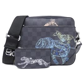 Bolsa Trio Messenger Louis Vuitton Damier Graphite Stamp Damier ebene