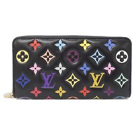 Louis Vuitton Multicolor Zippy Geldbörse Schwarz