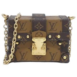 Borsa a mano Louis Vuitton Monogram Reverse Essential Trunk Marrone