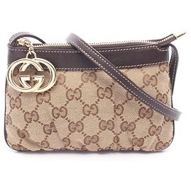 Borsa a tracolla mini Gucci Interlocking G Marrone Beige