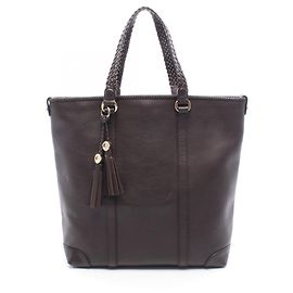 Saco Tote Gucci Marrakech em couro castanho Marrom