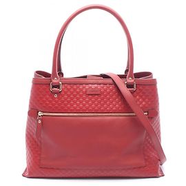 Borsa Tote Gucci Microguccissima in pelle rossa Rosso