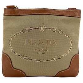Prada Logo Canvas Small Beige