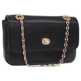 Gucci Marina Chain Flap Leather Small Noir