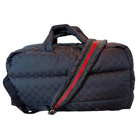 Gucci GG Monogram Padded Duffle Bag Black