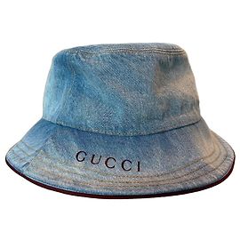 Gucci Cappello Bucket in denim blu Blu