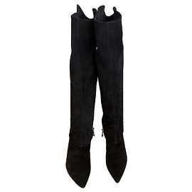 Botas altas de ante negro Giorgio Armani Negro