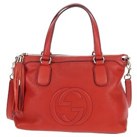 Gucci Soho Convertible Soft Top Handle Leather Orange
