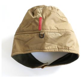 Prada Sport Linea Rossa Bonnet Trapper Nylon Marron Doré Beige Vert
