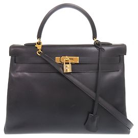 Hermès Borsa Hermes Kelly 35 Blu navy