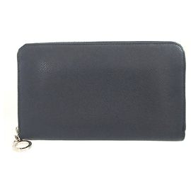 Bulgari Portafoglio lungo in pelle blu navy Bvlgari Blu navy