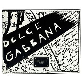 Cartera bi-fold para hombre Dolce & Gabbana Negro Blanco