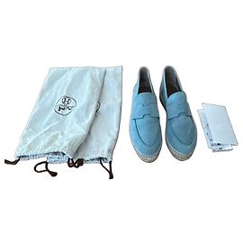 Hermès Suede espadrilles in light blue Light blue