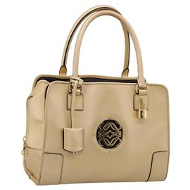 LOEWE Amazona 32 Handtasche Leder Gold Authentisch 207798A Golden