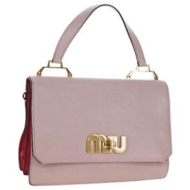 Borsa a mano Miu Miu in pelle rosa e oro autentica 167642 Rosa D'oro