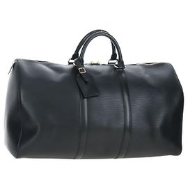 LOUIS VUITTON Epi Keepall 50 Boston Bag Noir M42962 LV Auth LN106V Nero